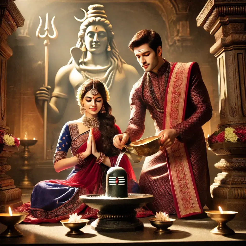 https://drive.gurucool.life/blogsImage/1721642999561.DALL·E-2024-07-22-15.19.26---A-beautiful-and-serene-scene-of-a-couple-performing-a-ritual-by-pouring-water-on-a-Shiva-Lingam-in-a-temple.-They-are-both-dressed-in-traditional-Indi.webp