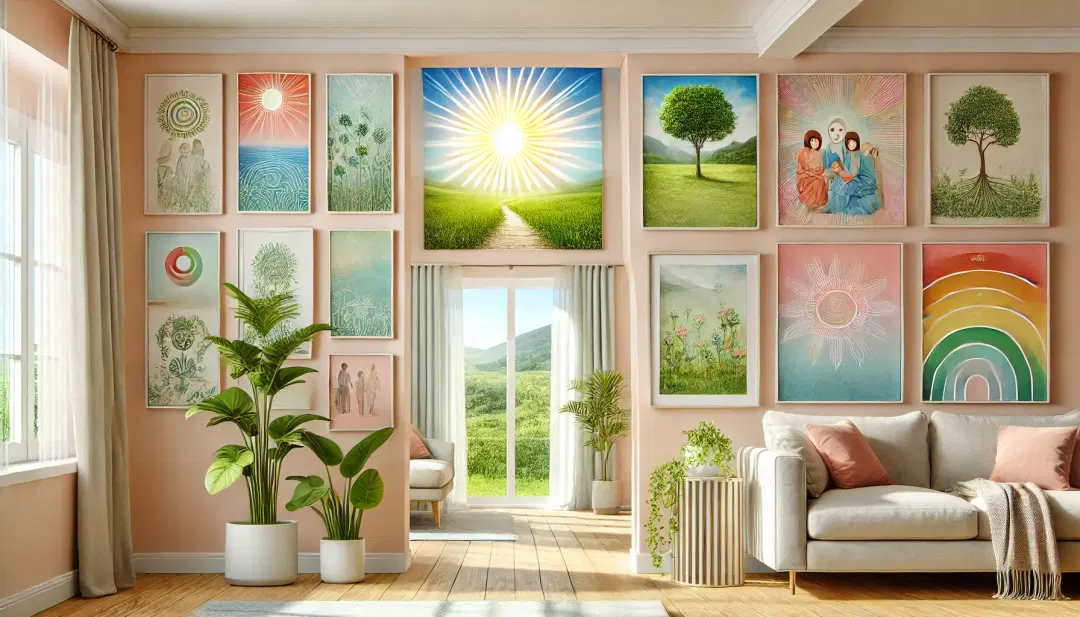https://drive.gurucool.life/blogsImage/1732689446856.DALL·E-2024-11-27-12.03.38---A-serene-and-inviting-interior-of-a-modern-home,-with-light-pastel-colored-walls-adorned-with-vibrant-and-positive-artwork.-The-images-include-paintin.webp