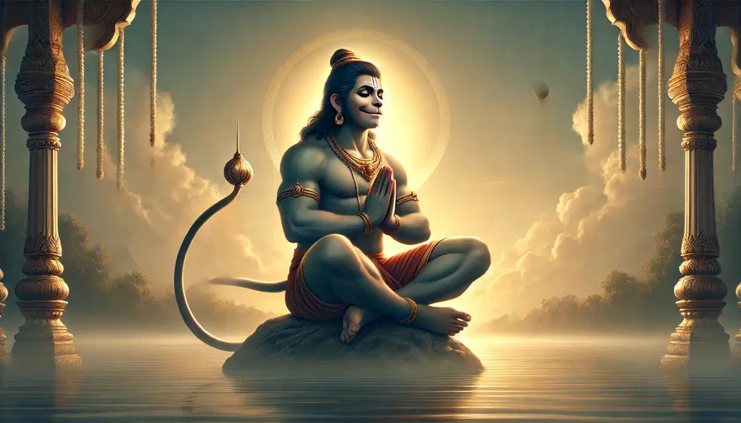 https://drive.gurucool.life/blogsImage/1732858715785.DALL·E-2024-11-29-11.06.30---A-peaceful-and-serene-depiction-of-Lord-Hanuman,-the-Hindu-deity.-He-is-shown-in-a-calm,-meditative-posture-with-a-gentle-smile-on-his-face.-His-eyes-.webp